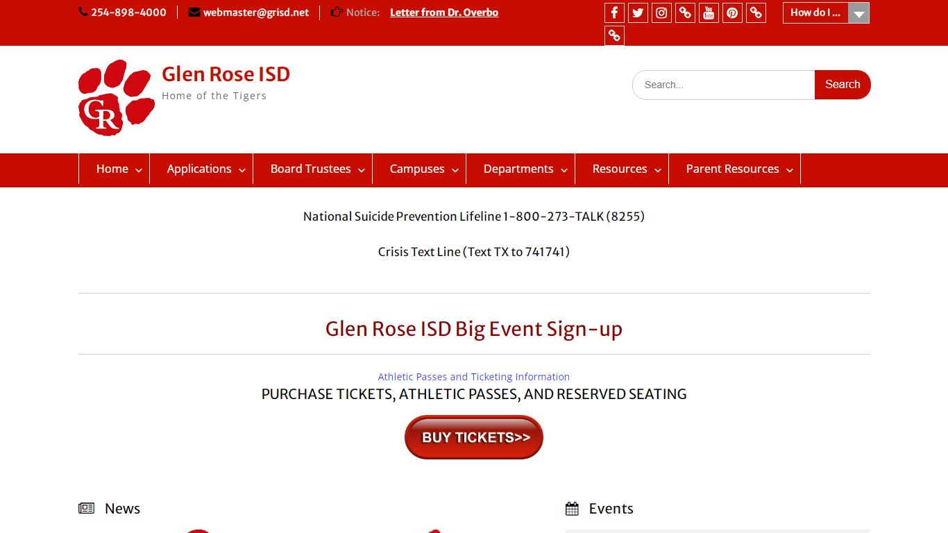 Glen Rose ISD – Home of the Tigers